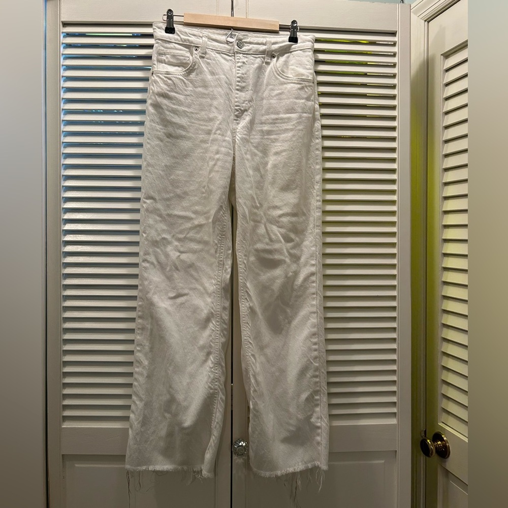 White high rise Zara jeans